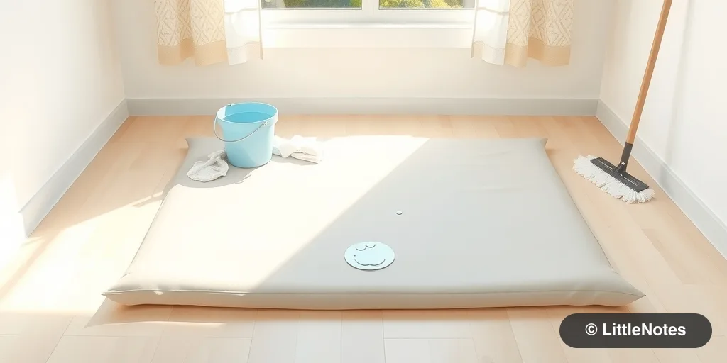 Clean playpen mats without removing them