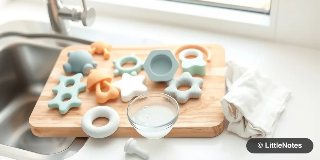 Sterilize teethers after floor contact