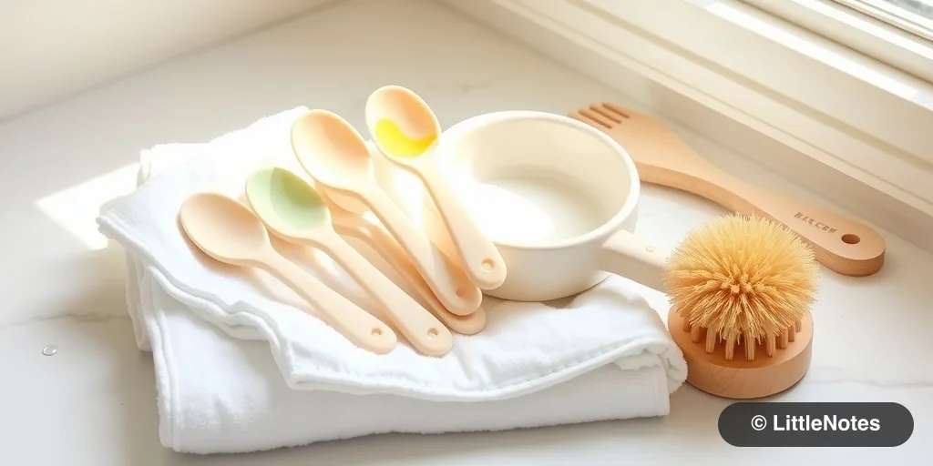 Clean silicone spoons immediately after use