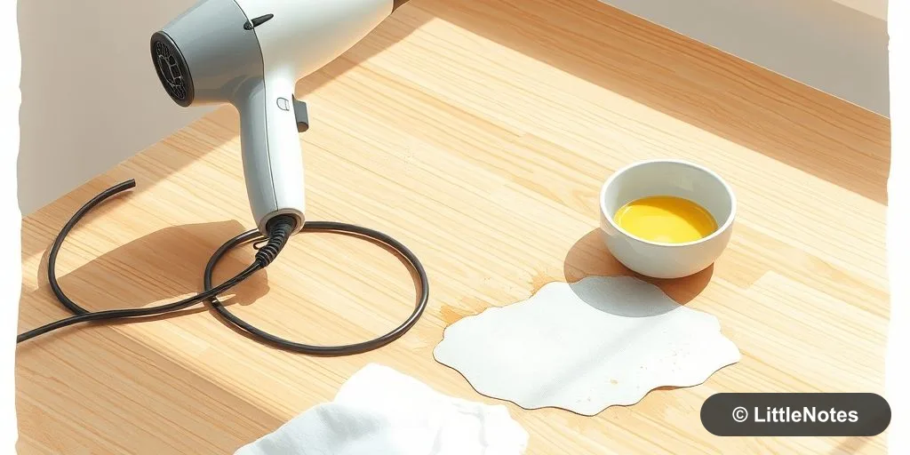 Remove adhesive residue with a hairdryer
