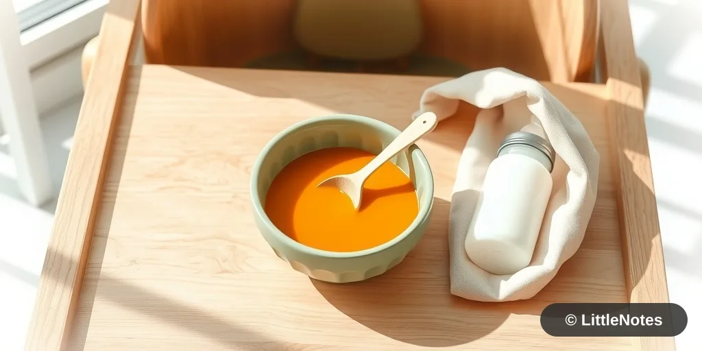 Illustration for Starting Solids: Managing Milk Intake and Setting Realistic Expectations