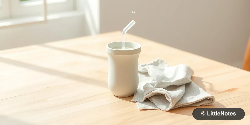 Use a straw cup for breast milk