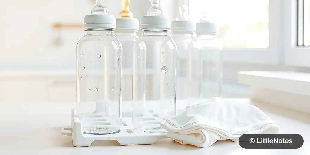 Handle sterilizer water droplets safely