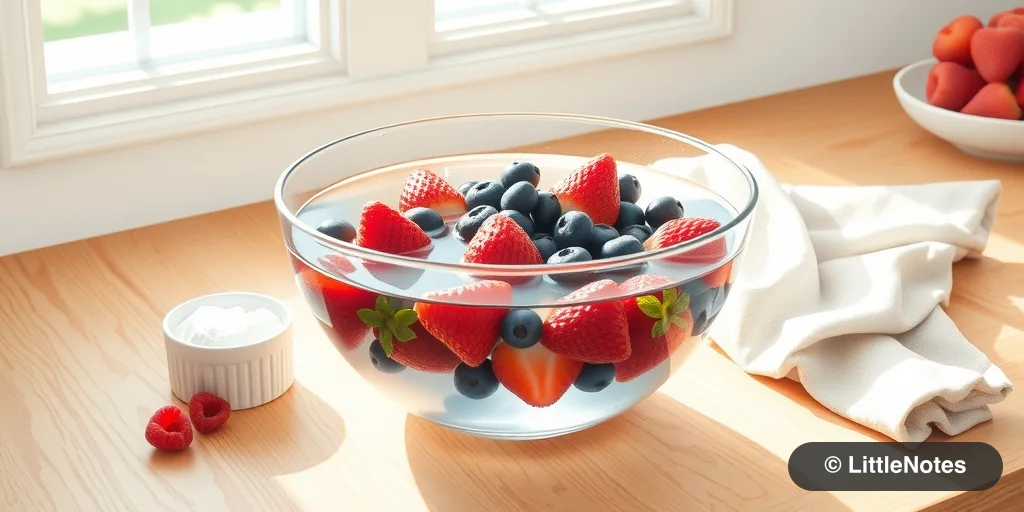 Clean produce with baking soda soak