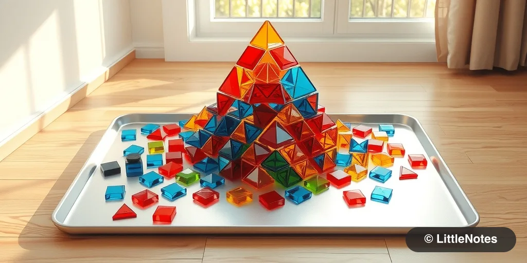 Use metal trays for magnetic tiles