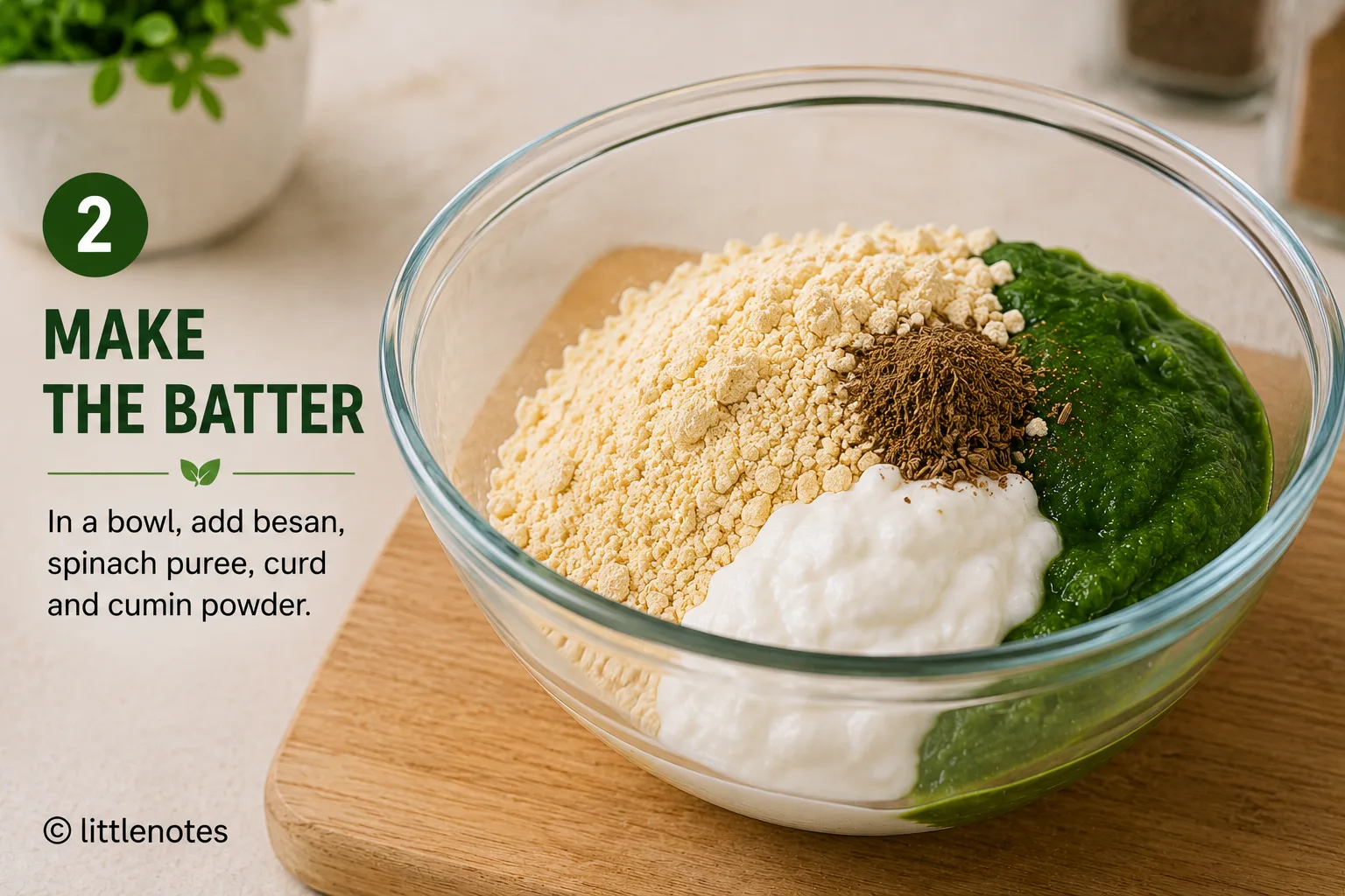 Spinach Chilla or Pancake — step 2